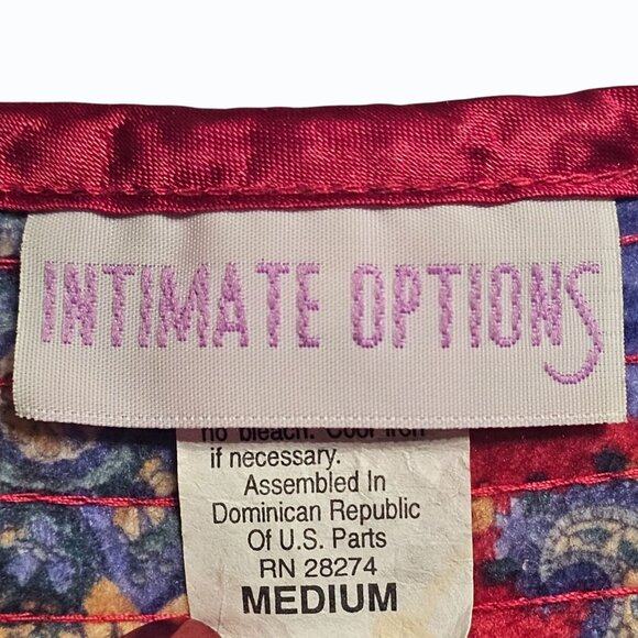 Vtg Intimate Options Robe Kaftan Floral Paisley Maxi Sleep Lounge Intimates Med - Picture 6 of 8